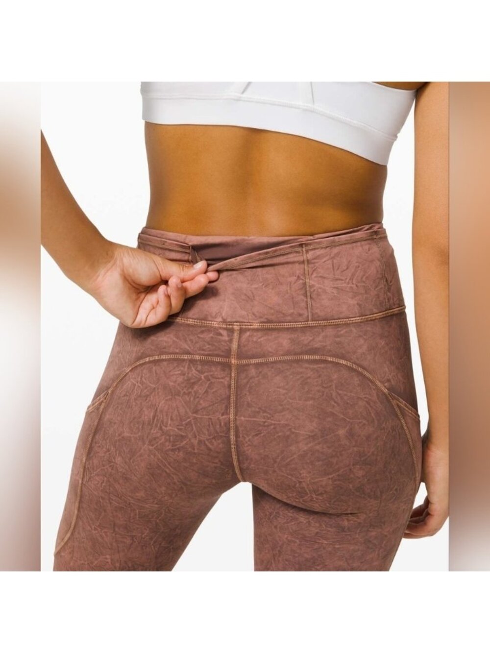 Lululemon Fast Free Tight II 25" Ice Dye *Non-Reflective Ice Wash Brown Earth- 4 - Picture 4 of 10